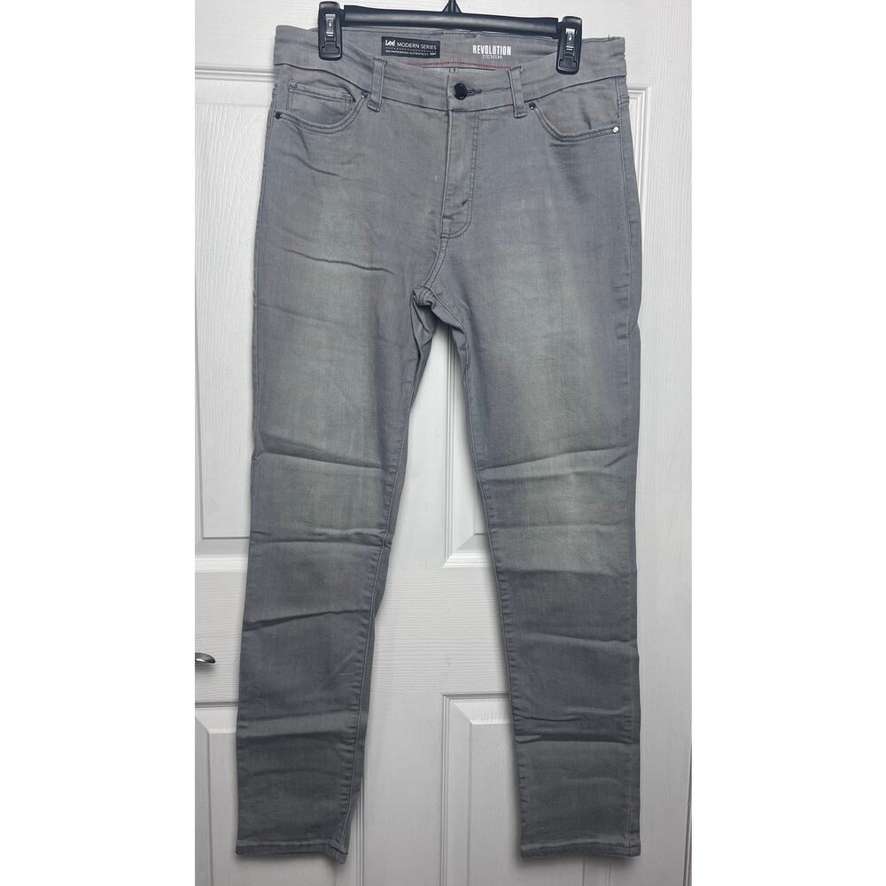 Lee Modern Series Revolution Denim Women Pants Gray Straight Leg Jeans Size 10 M